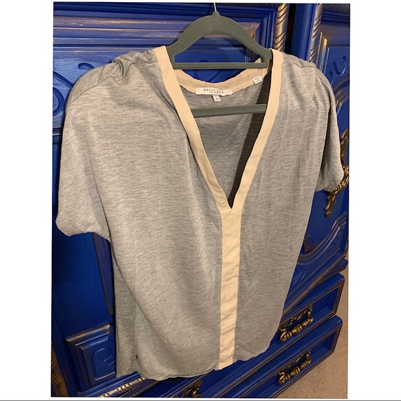 Bella Luxx Tops - Bella Luxx XS Heather Gray w/ Light Pink SS Shirt